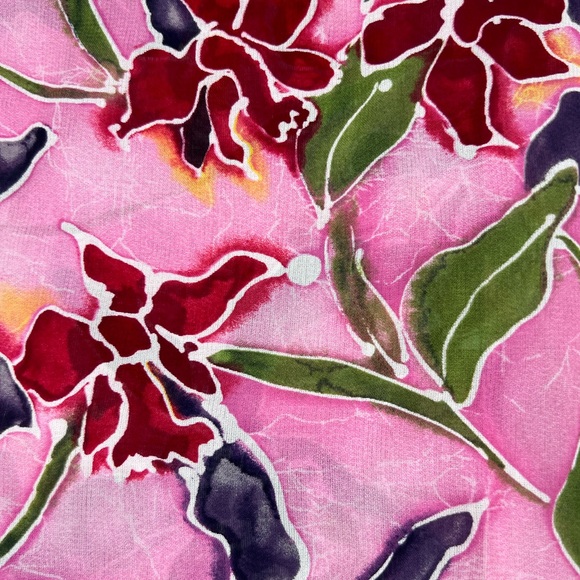 Carole Little vintage pink floral tropical lightweight blouse fits 4/6, XS - Picture 10 of 12